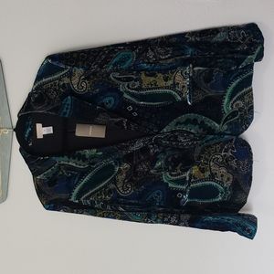 Paisley velvet blazer